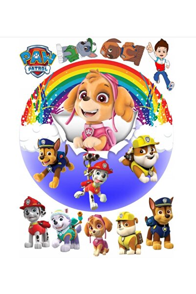 hediyehobihersey Paw Patrol Şekerli Kağıda Baskı Yenilebilir Kağıt Pasta Baskısı