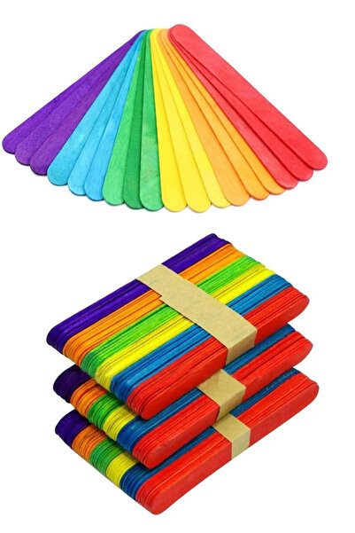 Esmay 100 ADET RENKLİ DİL ÇUBUĞU, DİLBASMA ÇUBUĞU, DOKTOR ÇUBUĞU