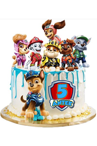 hediyehobihersey Paw Patrol Şekerli Kağıda Baskı Yenilebilir Kağıt Pasta Baskısı