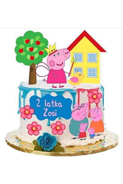 hediyehobihersey Peppa Şekerli Kağıda Baskı Yenilebilir Kağıt Pasta Baskısı (İSİM İÇİN MSJ ATINIZ)