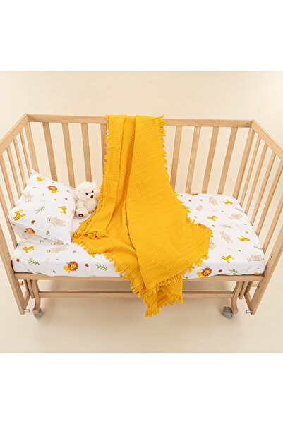 Yunikobaby طقم غطاء لحاف أطفال - بطانية موسلين بأربع طبقات، كيس وسادة، ملاءة ...