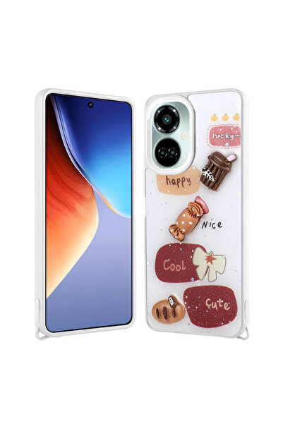 CepLab Tecno Camon 19 Pro Kılıf Simli Parıltılı 3d Kabartma Figürlü Desenli S...
