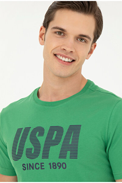 U.S. Polo Assn. Η.Π.Α. Polo Assn. Ανδρικό μπλουζάκι Crew Neck Green TEVER.