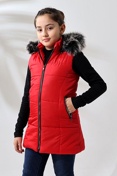 Talsmoda TALS FASHION RED COLOR CHILDREN'S QUILTED VEST