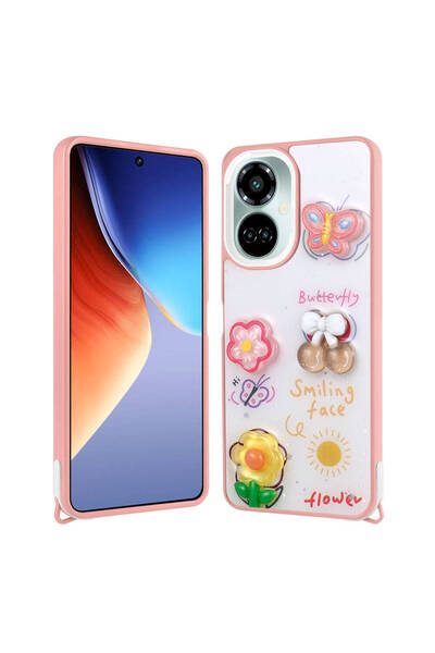 CepLab Tecno Camon 19 Pro Kılıf Simli Parıltılı 3d Kabartma Figürlü Desenli S...