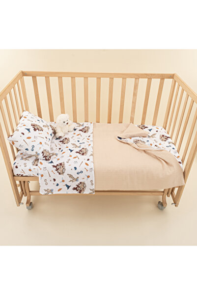 Yunikobaby Baby Muslin Duvet Cover Set (Duvet Cover, Pillowcase, Elastic Shee...