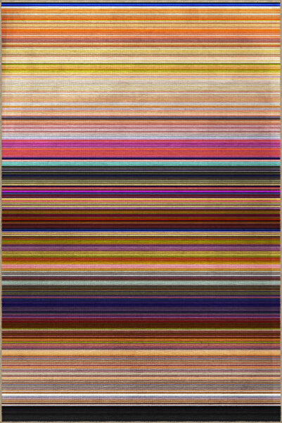 Rugs Modern Halı Covor țesut cu model în dungi, în culori mixte, cu bază simp...