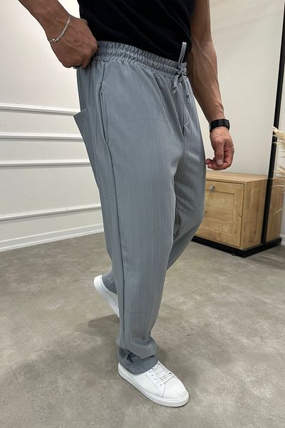 MADZEYMODA Ανδρικό φαρδύ Loose Fit Stone Grey Jogger