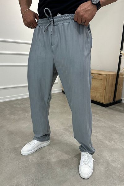 MADZEYMODA Ανδρικό φαρδύ Loose Fit Stone Grey Jogger