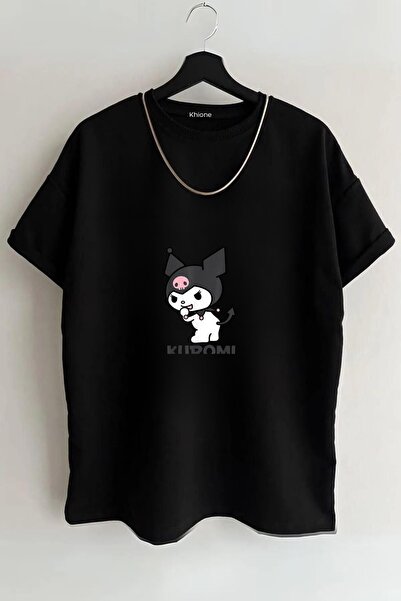 Khione Μπλουζάκι Unisex Kuromi Design με εμπριμέ κοντό μανίκι 100% βαμβάκι