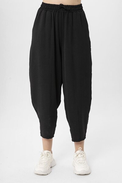 soi fashion Ayrobin Şalvar Pantolon Siyah