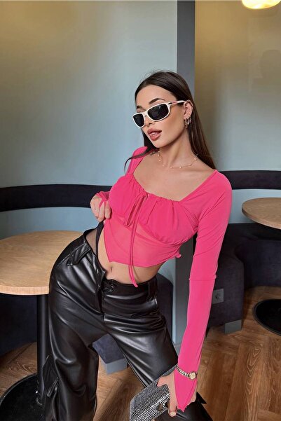 ELBEY Dijital Baskı Tül Bluz