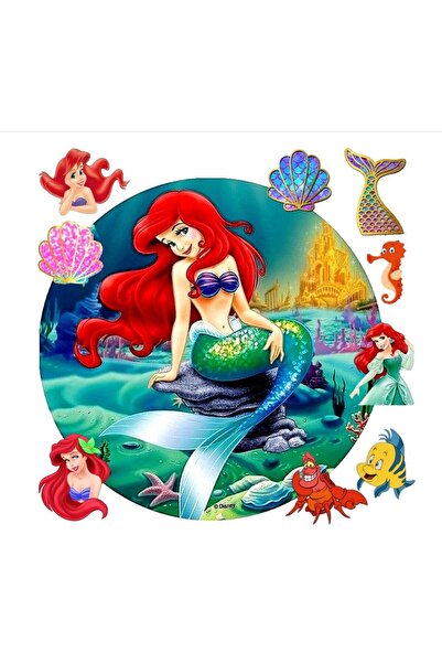 hediyehobihersey Deniz Kızı Şekerli Kağıda Baskı Yenilebilir Kağıt Pasta Baskısı