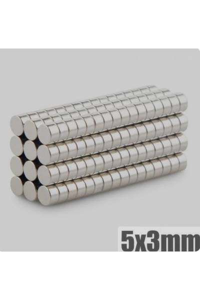 Magnet Market 750 Adet 5x3 Mıknatıs | Çap 5mm X Kalınlık 3mm Neodyum Mıknatıs