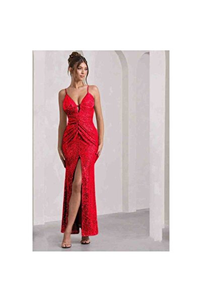 Vip shopping club Vip Shopping Full Likralı Payet Göğüs Ve Yırtmaç Dekolteli ...