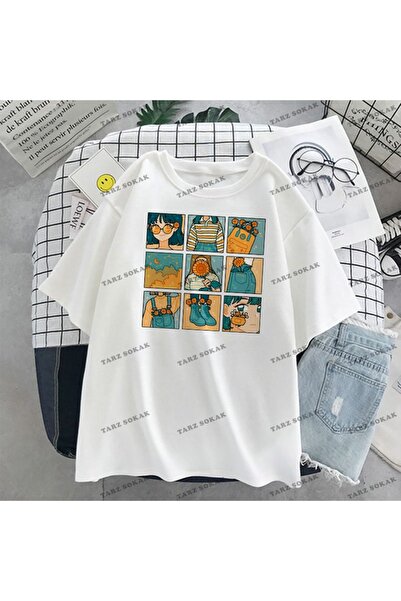 Adrift Y2K للجنسين Harajuka أنيمي ريترو كاواي كورومي تي شيرت رمز Rertr نمط ال...