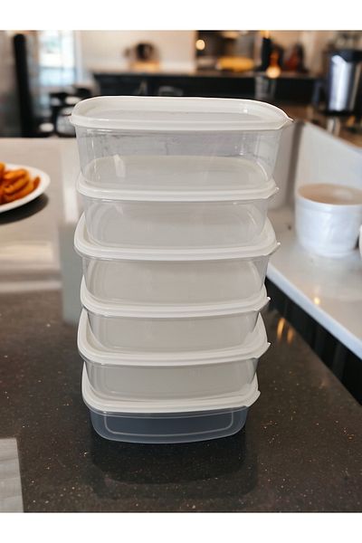 MAVİKÖY 6-Piece Storage Container Deep Freezer Microwave Suitable Bpa Free 2x(1350 ML / 2000 ML / 3150 ML)