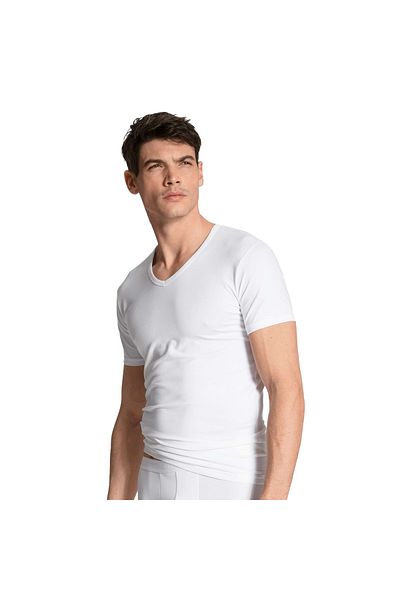 Calida Herren T-Shirt, 2er Pack - Natural Benefit, V-Ausschnitt, Single Jersey