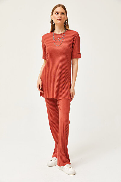 Olalook Women's Tile Short Sleeve Lower Top Lycra Suit TKM-19000191