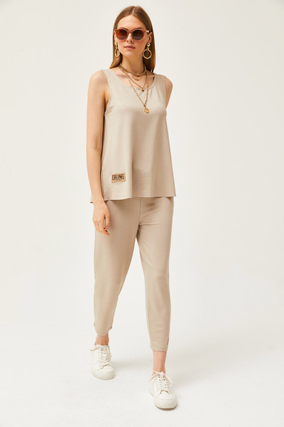 Olalook Dámský kamenný křišťálový oblek bez rukávů TKM-19000271