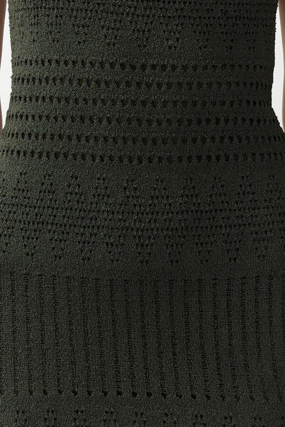 Trendyol Collection Khaki Knitwear Look Bodycone/Fitting Single Sleeve Mini Flexible Knitted Pencil Dress TWOSS24EL00572