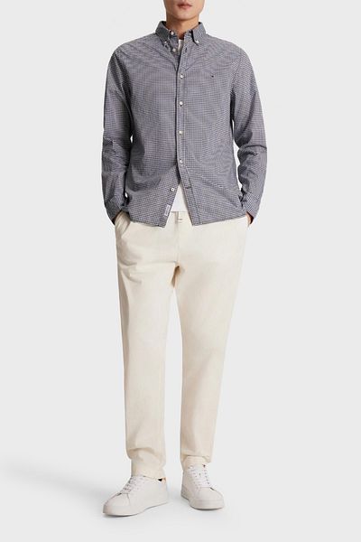 Tommy Hilfiger Organic Cotton Slim Fit Buttoned Collar Shirt Men's SHIRT MW0MW33764 0MS