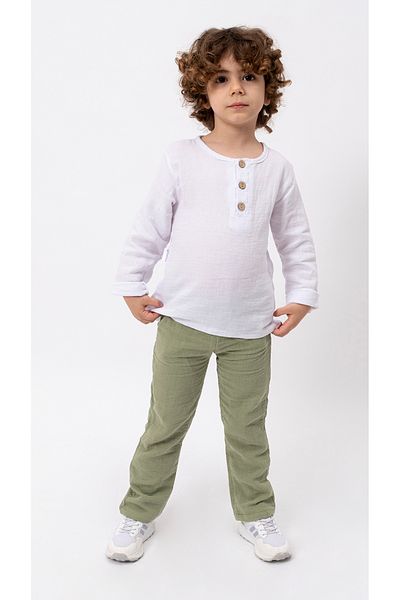 Bubito Unisex Baby&Child 100% Cotton Muslin Lower Top Pajama Set-Green