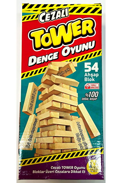 istoç Cezalı Tower Denge Oyunu 54 Ahşap Blok