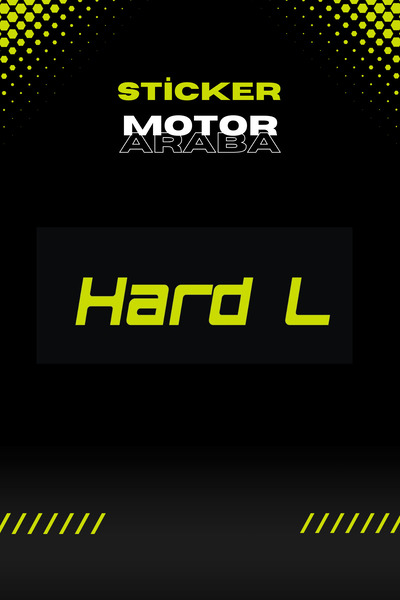 Banxtre Dekoratif Neon Sarı Hard L Motor-araba Sticker Etiket 12x3cm (1 ADET)