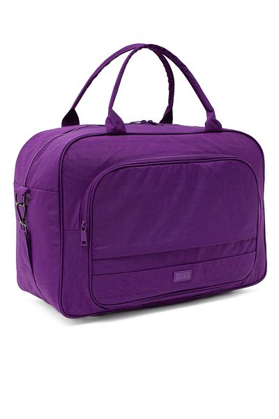 KAFF Purple Crinkle Fabric 00816 Unisex Front Pocketed Waterproof Wide Shoulder Strap Handheld Sports Travel Bag