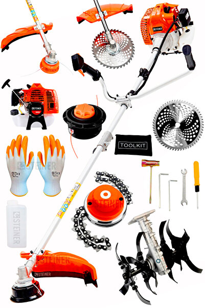 STEİNER Alman 16 Hp Tam Profesyonel Yan Tipi Benzinli Tırpan Ot Çalı Çim Biçm...