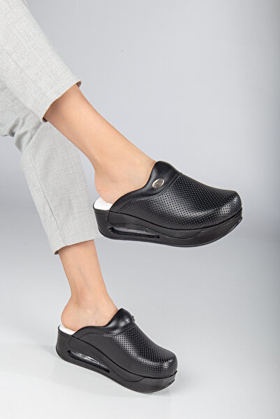 Dr. Mitra Air Taban Doktor Hemşire Hastane Aşçı Terliği SİYAH KAYMAZ TABAN