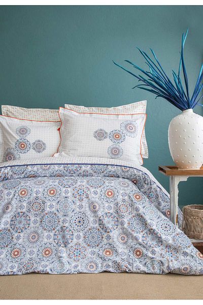 Apricitas HOME Set cuvertură de pilota Senses Celeste Double Personal 100% bumbac Set complet
