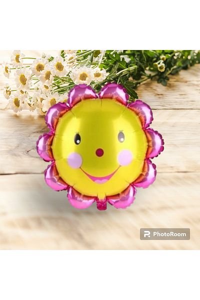 Deniz Party Store 30 CM SMILING FACE FLOWER SHAPE FOIL BALLON 1 PIECE