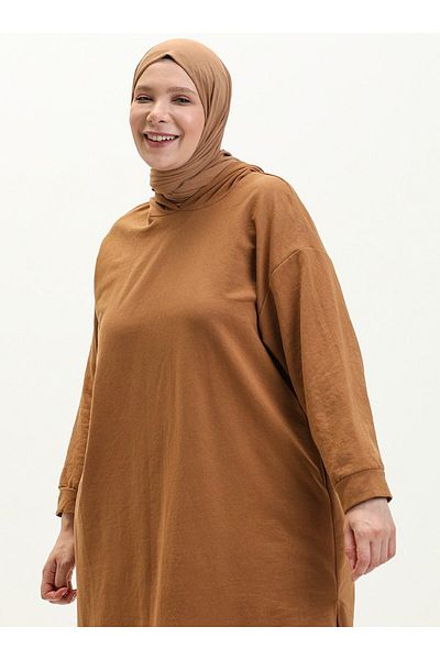 Bwest Hooded Midi Sweatshirt - Tan
