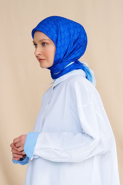 Modakaşmir Mk Βαμβακερό Φουλάρι Saks Blue