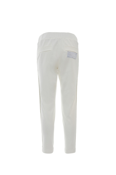 GİZİA Arka Beden Etiket Detaylı Yanları Sim Şerit Ekru Pantolon