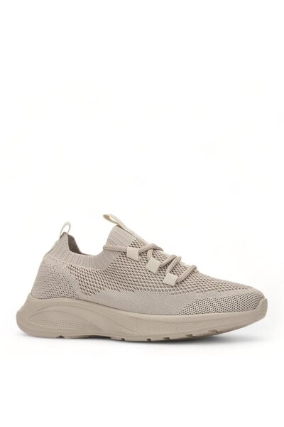 İmerShoes Καθημερινά γυναικεία μπεζ πλεκτά αθλητικά παπούτσια με κορδόνια κάλτσες με χοντρό τακούνι οβάλ αθλητικά παπούτσια 625