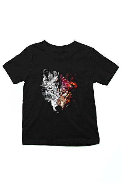 Darkhane تي شيرت بلاك وولف للأطفال للجنسين