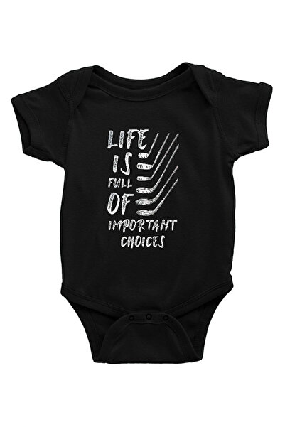 Darkhane Golf Black Unisex Baby Bodysuit - Zıbın