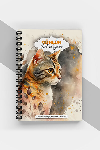 markcat مخطط يومي بتصميم القطة - 90 صفحة - جدول أعمال غير مؤقت (A5) دفتر تخطي...