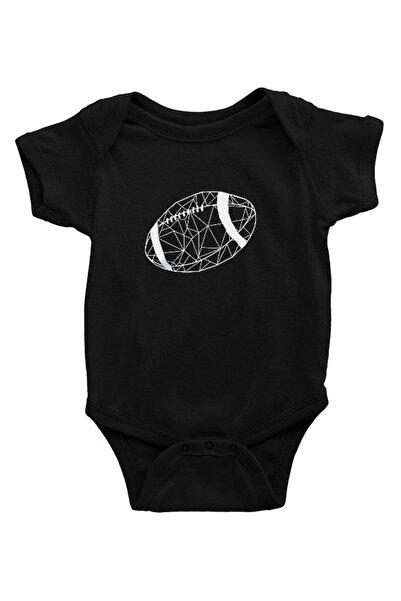 Darkhane Rugby Black Unisex Baby Bodysuit - Zıbın