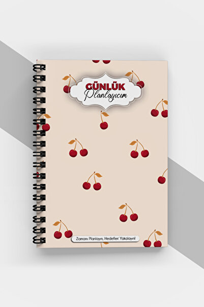markcat مخطط يومي بنمط الكرز - 90 صفحة - جدول أعمال غير مؤرخ (A5) دفتر تخطيط
