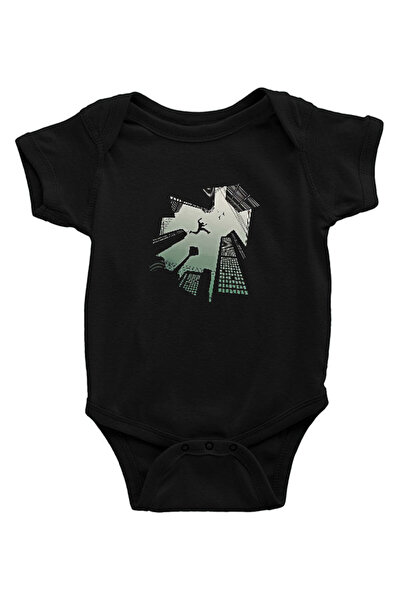 Darkhane Parkour Black Unisex Baby Bodysuit - Zıbın