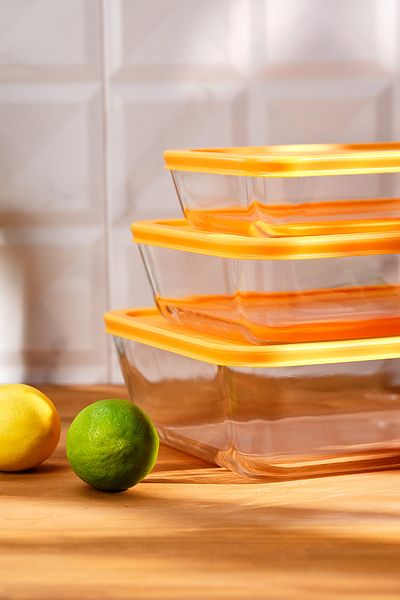 Emsan Daisy 3-piece Borosilicate Storage Set