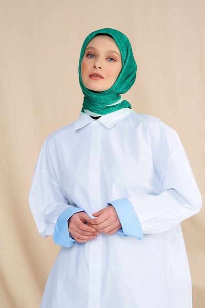 Modakaşmir Mk Βαμβακερό Φουλάρι Benetton Green