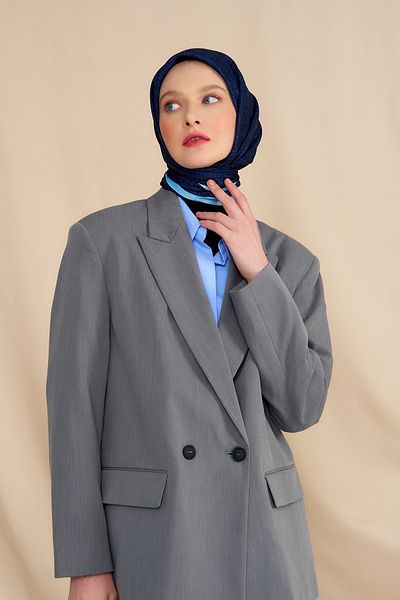 Modakaşmir Mk Βαμβακερό Φουλάρι Navy Blue