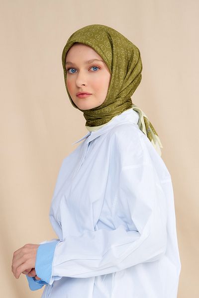 Modakaşmir Mk Βαμβακερό Κασκόλ Χακί