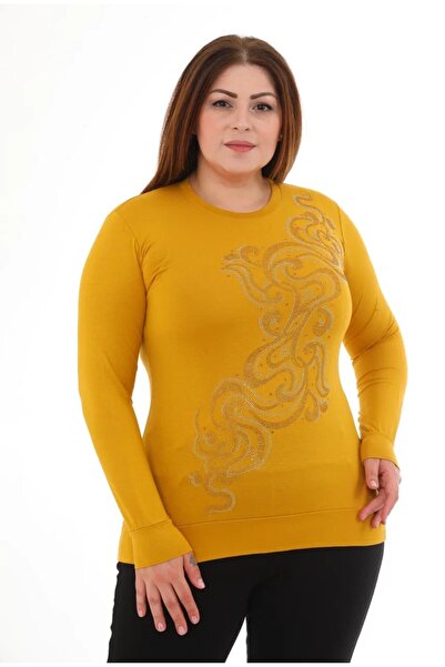 Aylin GÜNCÜOĞLU SLIM FIT BLUZĂ SPORTIVĂ DIN BUMBAC PEȚELIT CU MÂNECĂ LUNGĂ, G...