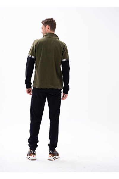 Jiber Erkek Siyah Fermuarlı Polar Takımı 15177